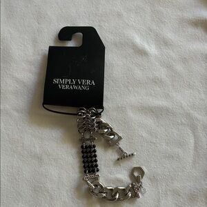 Simply Vera Vera Wang Silver and Black Chain Bracelet